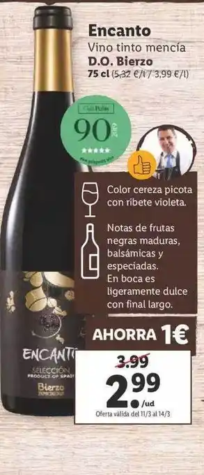 Lidl Encanto Vino Tinto Mencía D.O. Bierzo oferta