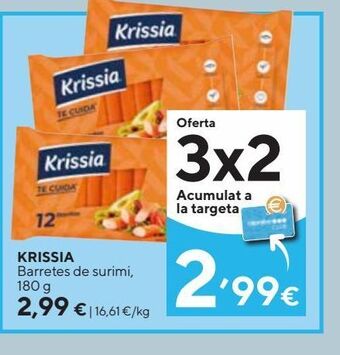 Caprabo Krissia barritas de surimi 180 g oferta