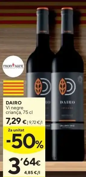 Caprabo Dairo vino tinto crianza d.o.montsant 75 cl oferta