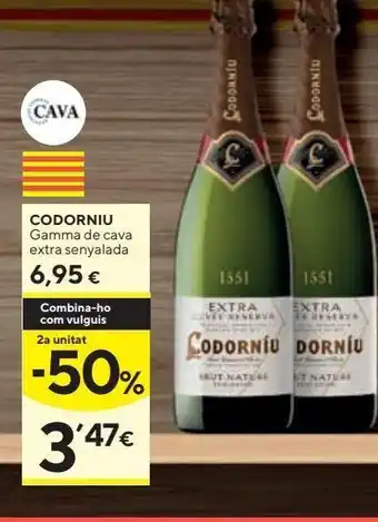 Caprabo Codorníu extra cava brut nature 75 cl oferta