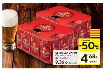 Caprabo Estrella damm cerveza pack 12x0,33 l oferta