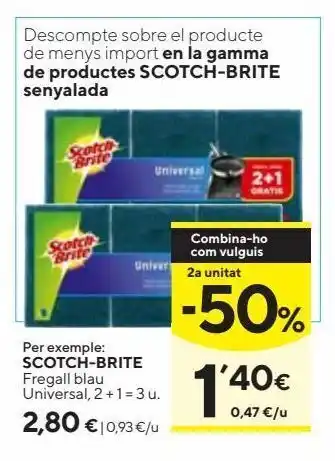 Caprabo Scotch-brite estropajo azul no raya 3 uds oferta