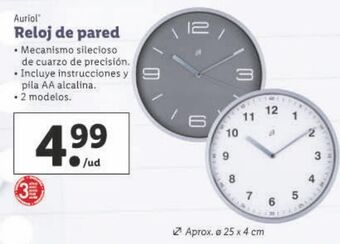Lidl Reloj de pared auriol oferta