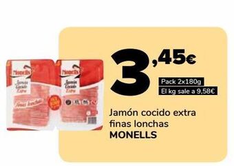 Supeco Jamón cocido extra finas lonchas monells oferta