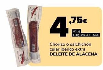 Supeco Chorizo o salchichón cular ibérico extra deleite de alacena oferta