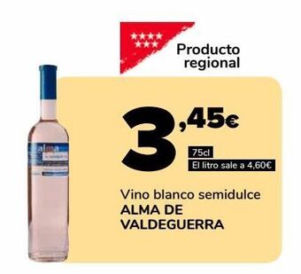 Supeco Vino blanco semidulce alma de valdeguerra oferta
