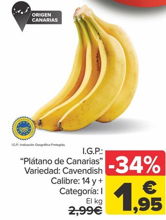 Carrefour I.g.p. ''plátano de canarias'' oferta
