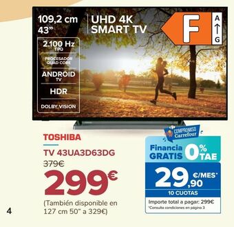 Carrefour Toshiba tv 43ua3d63dg oferta