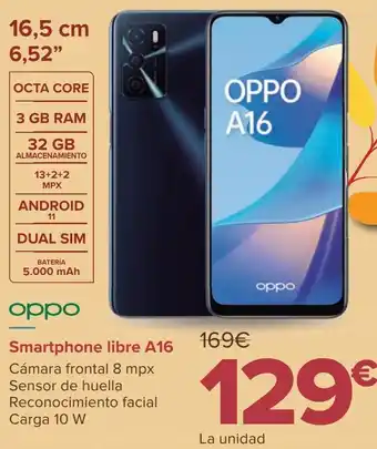 Carrefour Smartphones libre a16 oppo oferta