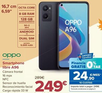 Carrefour Smartphone libre a96 oppo oferta