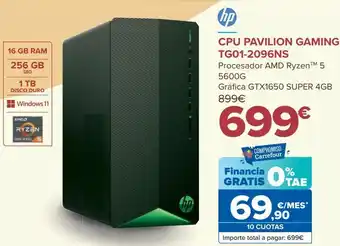 Carrefour Cpu pavilion gaming tg01-2096ns hp oferta