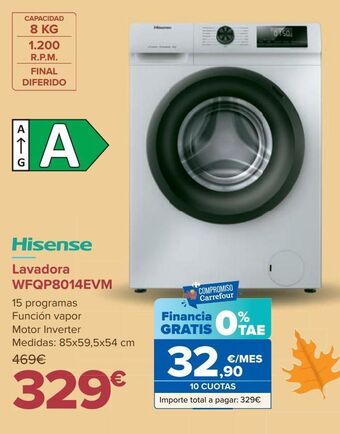 Carrefour Lavadora wfqp8014evm hisense oferta
