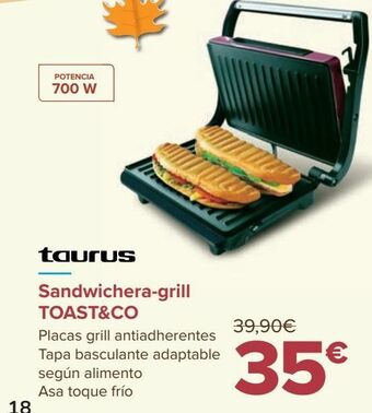 Carrefour Sandwichera -grill toast&co taurus oferta