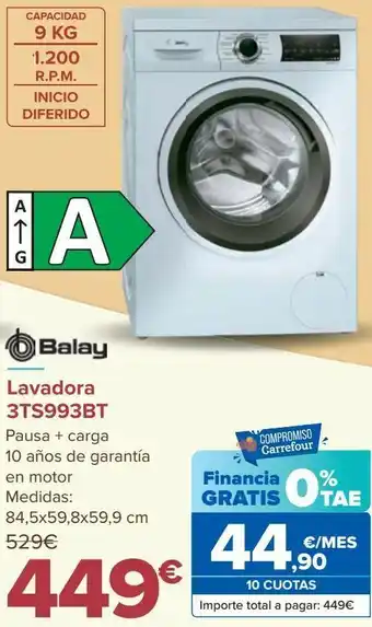 Carrefour Lavadora ets993bt balay oferta