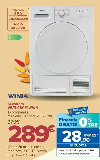 Carrefour Secadora wvr-08cf1wwn winia oferta