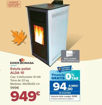 Carrefour Estufa pellet alda 10 oferta