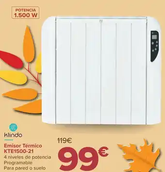 Carrefour Emisor térmico kte1500-21 klindo oferta