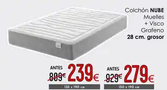 Atrapamuebles Colchón nube mueles + visco grafano oferta
