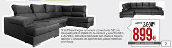 Atrapamuebles Sofá chaiselongue rinconera izquierda de 345 cm oferta