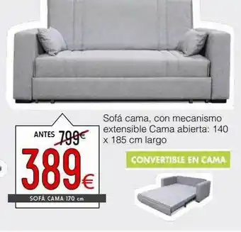 Atrapamuebles Sofá cama 170 cm 140 x 185 cm largo oferta