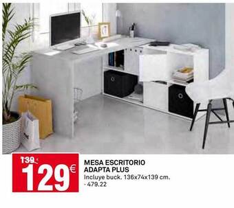 Bricoking Mesa escritorio adapta plus oferta
