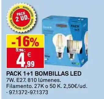 Bricoking Pack 1+1 bombillas led oferta