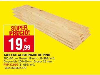 Bricoking Tablero alistonado de pino oferta