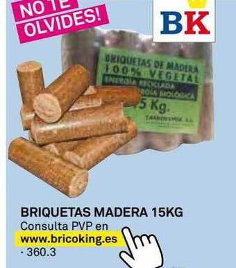 Bricoking Briquetas madera 15kg oferta