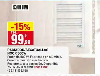 Radiador secatoallas noor 500w hjm