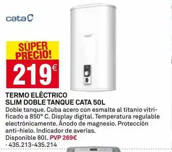 Bricoking Termo eléctrico slim dobgble tanque cata 50l oferta