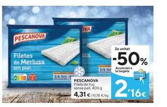 Caprabo Pescanova filets de lluç sense pell oferta