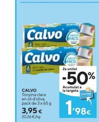 Caprabo Calvo tonyina clara en oli d'oliva oferta