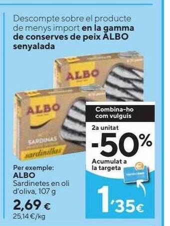 Caprabo Albo sardinetes en oli d'oliva oferta