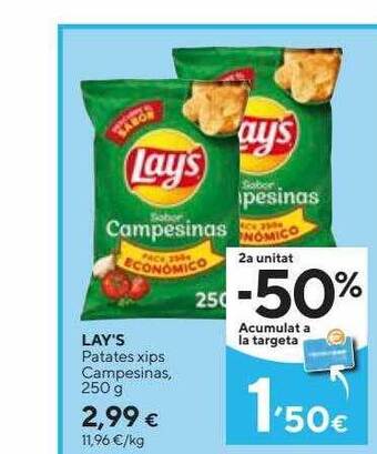 Caprabo Lay's patates xips campesinas oferta