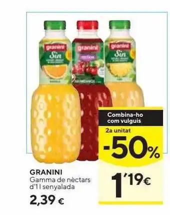 Caprabo 2a unitat -50% granini gamma de nèctars oferta
