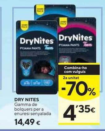 Caprabo 2a unitat -70% dry nites gamma de bolquers per a enuresi oferta