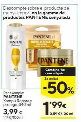 Caprabo 2a unitat -50% pantene xampú repara y protege oferta
