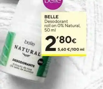 Caprabo Belle desodorant roll on 0% natural oferta