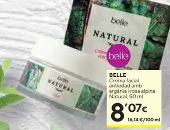 Caprabo Belle crema facial antiedad amb argània i rosa alpina natural oferta
