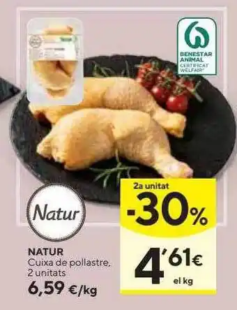 Caprabo 2a unitat -30% natur cuixa de pollastre oferta