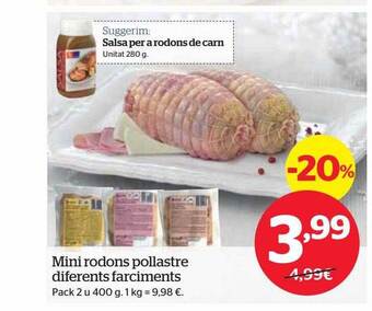 La Sirena Mini rodons pollastre diferents farciments oferta