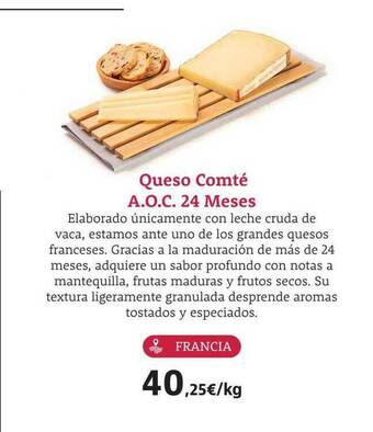 Supermercados Sánchez Romero Queso comté a.o.c. 24 meses oferta