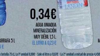 Claudio Agua uniaqua mineralización muy débil oferta