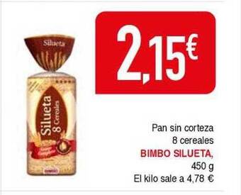 Masymas Pan sin corteza 8 cereales bimbo silueta oferta