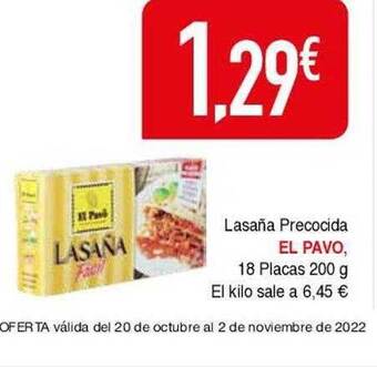 Masymas Lasaña precocida el pavo oferta