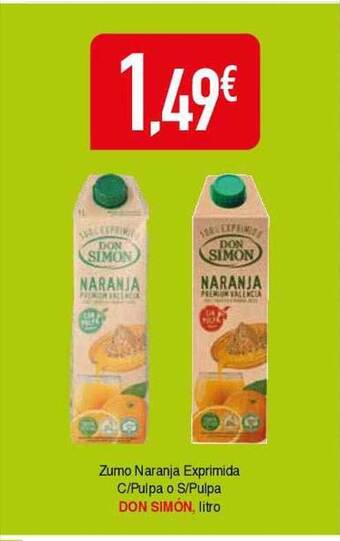 Masymas Zumo naranja exprimida c-pulpa o s-pulpa don simón oferta