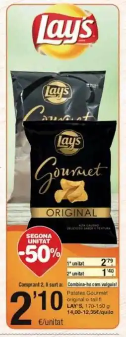 SPAR Fragadis Segona unitat -50% patatas gourmet original ou tall fi lay's oferta