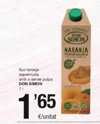 SPAR Fragadis Suc taronja espremuda amb o sense pulpa don simon oferta