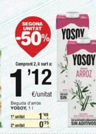 SPAR Fragadis Segona unitat -50% beguda d'arròs yosoy oferta