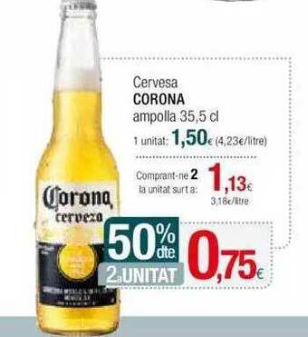 Condis 50% dte 2a unitat cervesa corona oferta